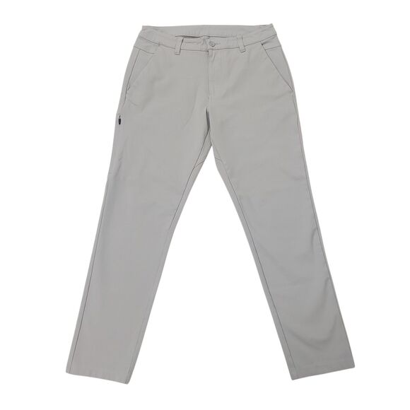 Bylt Basics Every Day Pant 2.0 Mens 33x28 Light Gray Stretch Slim Fit Golf